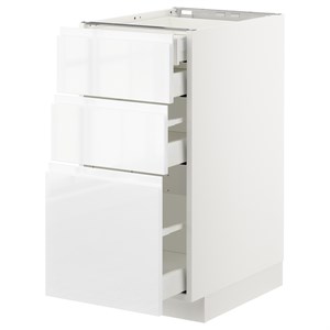 {{photo.Alt || photo.Description || 'METOD / MAXIMERA, base cb 3 frnts/2 low/1 md/1 hi drw, белый/Voxtorp глянцевый/белый'}}