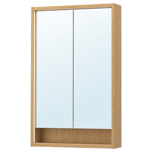 {{photo.Alt || photo.Description || 'FAXÄLVEN, зеркальный шкаф со встроенной подсветкой, эффект дуба'}}