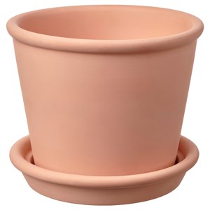 MUSKOTBLOMMA, кастрюля с блюдцем, внутри/снаружи терракотовая 104.548.87