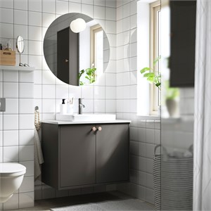 {{photo.Alt || photo.Description || 'HAVBÄCK / ORRSJÖN, умывальник с дверцами/умывальник, темно-серый/под белый мрамор'}}