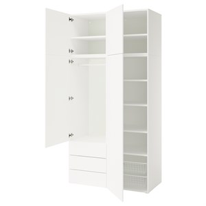 {{photo.Alt || photo.Description || 'PLATSA, шкаф 4 двери+3 ящика, белый/Фонн белый'}}