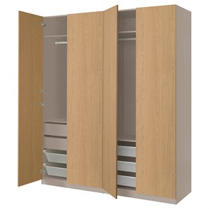 {{photo.Alt || photo.Description || 'PAX / STORKLINTA, Комбинация гардероба, серо-бежевый/дубовый эффект'}}