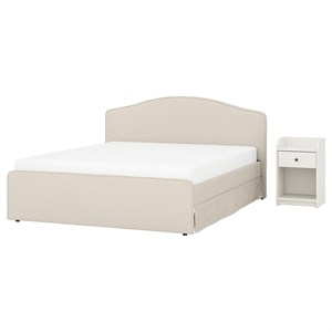 RAMNEFJÄLL / HAUGA, Мебель для спальни, 2 шт., Идекулла бежевый/белый 296.291.61