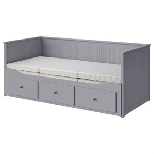 {{photo.Alt || photo.Description || 'HEMNES, кушетка с 3 ящиками/2 матрасами, серый/Оннфьеллет супертвердый'}}