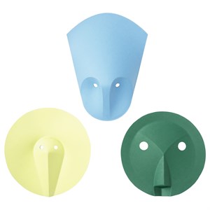 IKEA PS 2026, настенное украшение, набор из 3 шт., зеленый, светло-синий/желтый 606.227.94