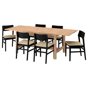 {{photo.Alt || photo.Description || 'KARSKÄR / SKANSNÄS, стол и 6 стульев, каучуковое дерево/черный бук'}}