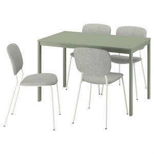 VIHALS / VIHALS, стол и 4 стула, зеленый/белый Tibbleby бежево-серый 795.995.00