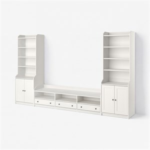HAUGA, Комбинация телевизора и места для хранения вещей, белый 796.033.33
