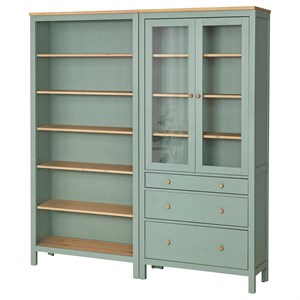 {{photo.Alt || photo.Description || 'HEMNES, Комбинация для хранения с дверцами/ящиками, серо-зеленая/светло-коричневая морилка'}}