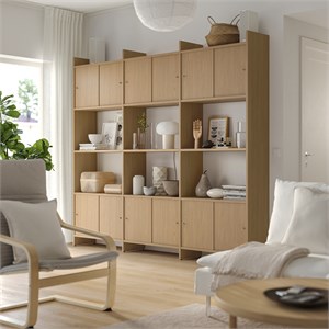 {{photo.Alt || photo.Description || 'LÅDMAKARE, Комбинация для хранения вещей с раздвижными дверцами, с 3 полками/под дуб'}}