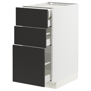 {{photo.Alt || photo.Description || 'METOD / MAXIMERA, base cb 3 frnts/2 low/1 md/1 hi drw, белый/Nickebo матовый антрацит'}}