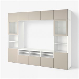 {{photo.Alt || photo.Description || 'BESTÅ, Комбинация для хранения ТВ/стеклянные дверцы, белый Синдвик/Лаппвикен светло-серый/бежевый'}}