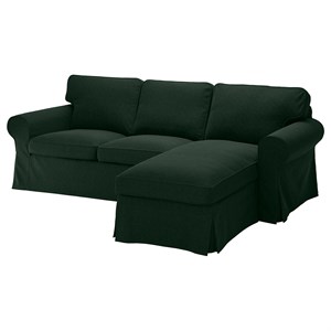 EKTORP, 3-местный диван с шезлонгом/Таллмира темно-зеленый 993.182.12