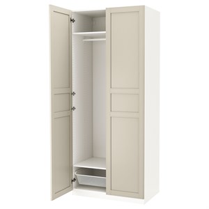 PAX / FLISBERGET, шкаф-купе, белый/светло-бежевый 496.093.60