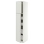 METOD / MAXIMERA, hi cab с 2 дверцами/4 ящиками, белый/Aspudden светло-серый 796.052.09