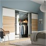 SKYTTA / MEHAMN/AULI, Комбинация раздвижных дверей, зеркальное стекло под алюминий/белый дуб 395.759.02