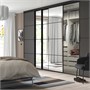 SKYTTA / MEHAMN/AULI, Комбинация раздвижных дверей, черное/темно-серое зеркальное стекло 895.759.09