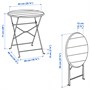 SUNDSÖ, стол и 2 раскладных стула, на открытом воздухе, не совсем белый/не совсем белый, темно-синий Klösan 495.733.37