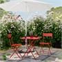 SUNDSÖ, стол и 2 складных стула, открытый ярко-красный/ярко-красный 795.730.34