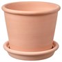 MUSKOTBLOMMA, кастрюля с блюдцем, внутри/снаружи терракотовая 104.548.87