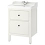 HEMNES / RUTSJÖN, умывальник с ящиками/умывальник/кран, белый 195.468.35