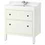 HEMNES / RUTSJÖN, умывальник с ящиками/умывальник/кран, белый 195.468.35