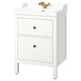 HEMNES / RUTSJÖN, умывальник с ящиками/умывальник/кран, белый 095.618.12