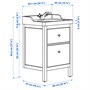 HEMNES / RUTSJÖN, умывальник с ящиками/умывальник/кран, белый 095.618.12