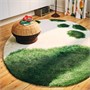 IKEA PS 2026, ковер, низкий ворс, овальный/зеленый кремовый 506.194.00