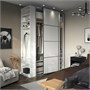 PAX / MEHAMN, шкаф с раздвижными дверями, белый алюминий/белый белый 496.303.14