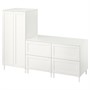 SMÅSTAD / PLATSA, шкаф-купе, белый с каркасом/с 2 комодами 694.850.33