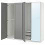 PAX / KAMMARTORP/GULLABERG, Гардеробная комбинация, белый/зеркальное стекло серое 596.097.17