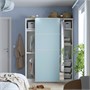 PAX / MEHAMN/AULI, шкаф-купе, белый двусторонний/голубое зеркальное стекло 295.517.08
