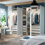 PAX / KAMMARTORP/TYSSEDAL, Гардеробная комбинация, белое зеркальное стекло/серо-белый 996.100.02