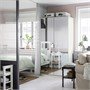 PAX / KAMMARTORP, Гардеробная комбинация, белое зеркальное стекло/серый 896.097.30