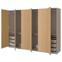 PAX / STORKLINTA, Комбинация гардероба, серо-бежевый/дубовый эффект 395.629.33