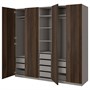 PAX / STORKLINTA, Комбинация гардероба, темно-серый/темно-коричневый под мореный дуб 795.629.12