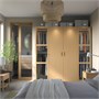 PAX / TONSTAD, Гардеробная комбинация, шпон белый/дуб стекло 096.099.27