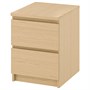 MALM, комод с 2 ящиками, дубовый шпон, беленый 103.546.56
