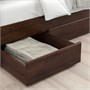 SONGESAND, Каркас кровати с 2 ящиками для хранения, коричневый/Лурой 792.411.10