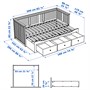 HEMNES, Каркас кушетки с 3 ящиками, белый 703.493.27