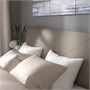 SLÅTTERGUBBE, Каркас кровати с обивкой, Бомстад темно-бежевый/Лурой 896.290.40