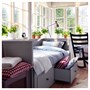 HEMNES, кушетка с 3 ящиками/2 матрасами, серый/Оннфьеллет супертвердый 996.212.94