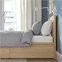 MALM, Каркас кровати, высокий, с 2 ящиками для хранения, дубовый шпон, беленый/Luröy 192.009.52