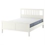 HEMNES, Каркас кровати с матрасом, белая морилка/фирма Valevåg 195.419.65