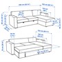 BÅRSLÖV, 3-местный диван-кровать с шезлонгом, Тибблби бежевый/серый 505.415.95
