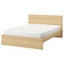 MALM, Каркас кровати, высокий, дубовый шпон, беленый/Lönset 891.750.58