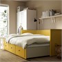 HEMNES, кушетка с 3 ящиками/2 матрасами, желтый/Ånnfjället супертвердый 696.212.95