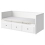 HEMNES, кушетка с 3 ящиками/2 матрасами, белый/Оннфьеллет супертвердый 196.212.93