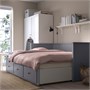 HEMNES, Каркас кушетки с 3 ящиками, серый 304.278.31